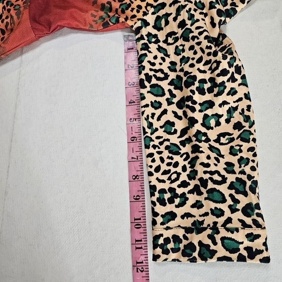 Reborn size Large mid length flowy leapord print, button front dress - Picture 5 of 14